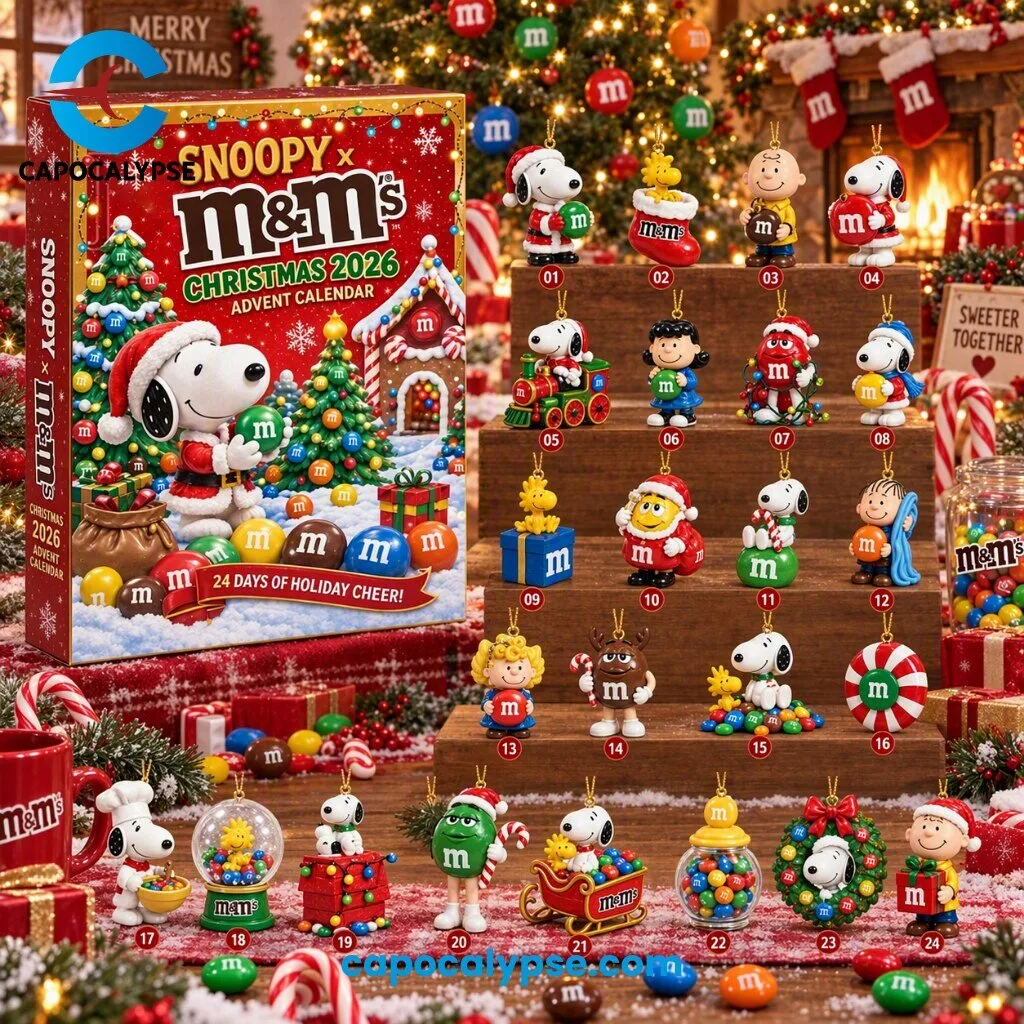 Snoopy M&Ms 2026 Christmas Advent Calendar - 24 Collectible Candy Charms