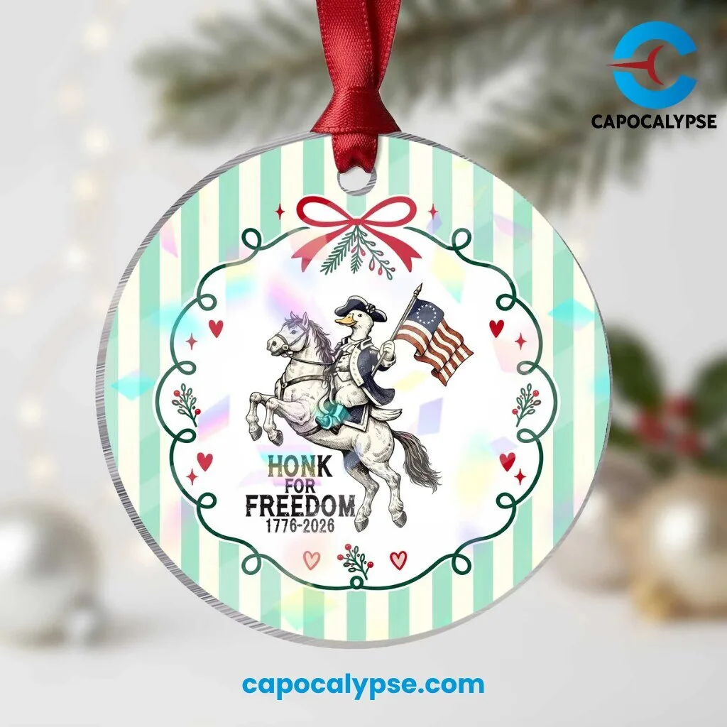 Honk for Freedom 1776-2026 Patriotic Goose Acrylic Ornament