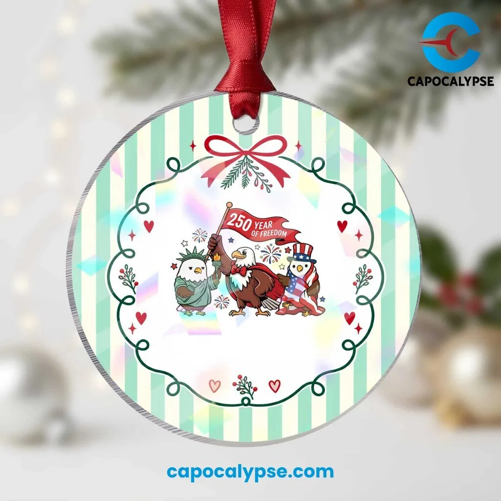 250 Year of Freedom Patriotic Eagles Acrylic Ornament