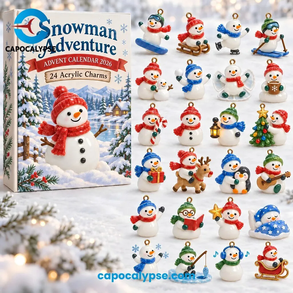 Snowman Adventure Advent Calendar 2026 with 24 Acrylic Charms